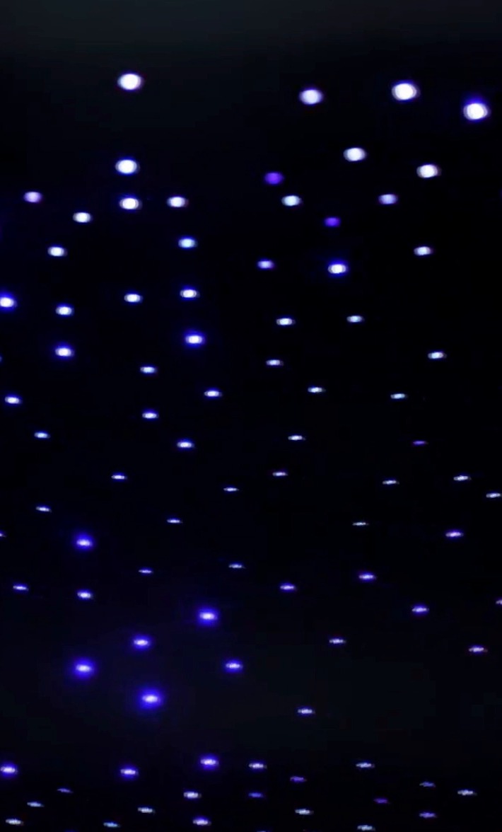 The same starlight headliner lit in blue