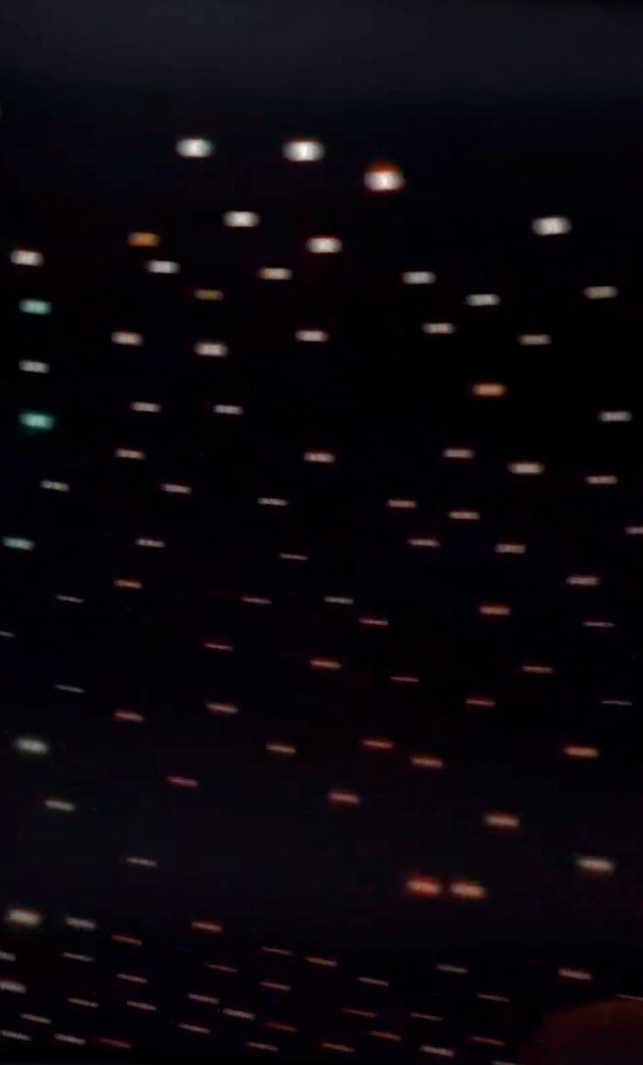 The same starlight headliner lit in amber